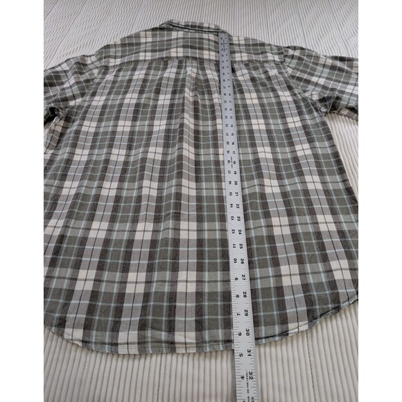 Woolrich Mens Shirt L Green Plaid Short Sleeve Button Up Pocket Casual - Picture 6 of 7